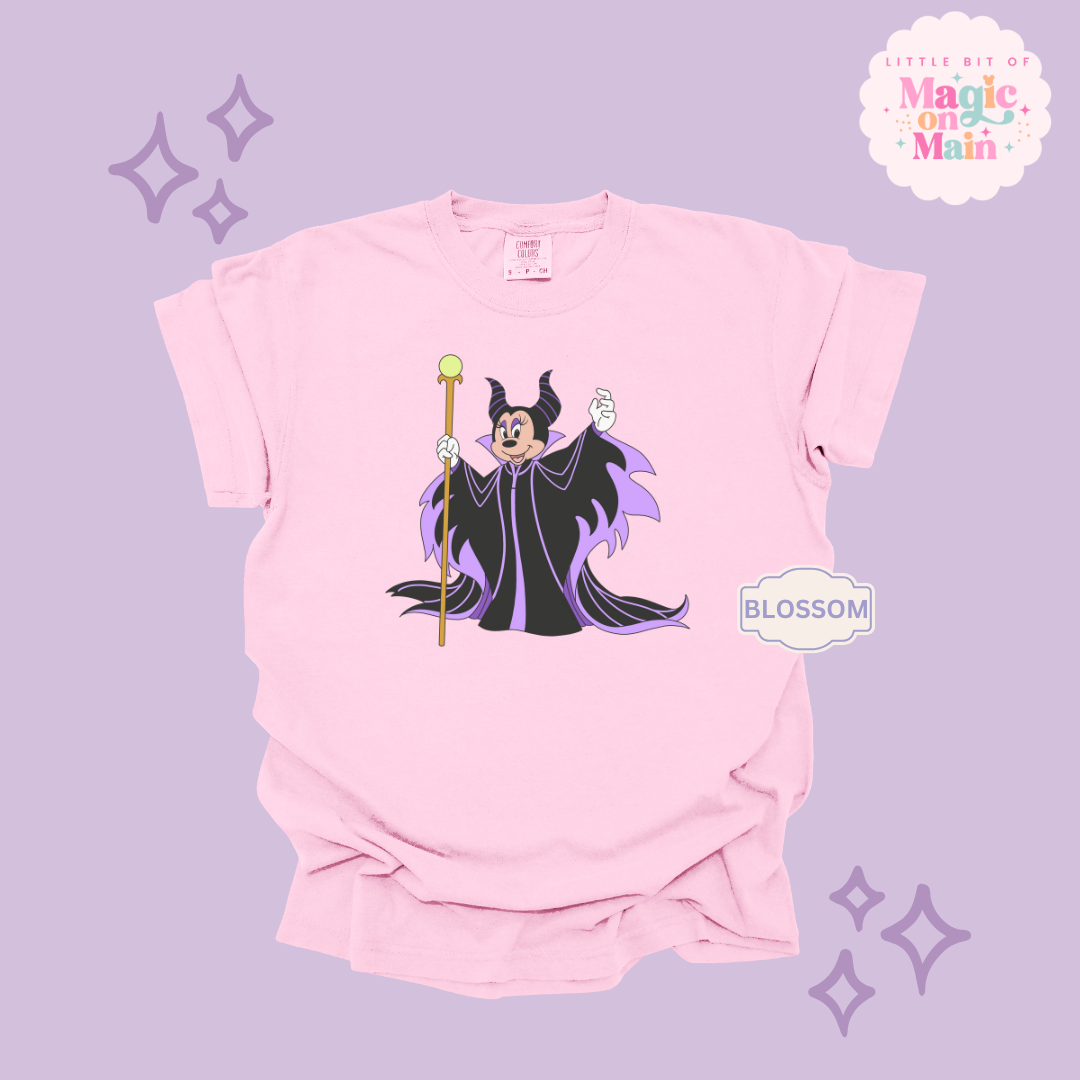 PRINTED MALEFICENT MINNIE - ADULT T-SHIRT