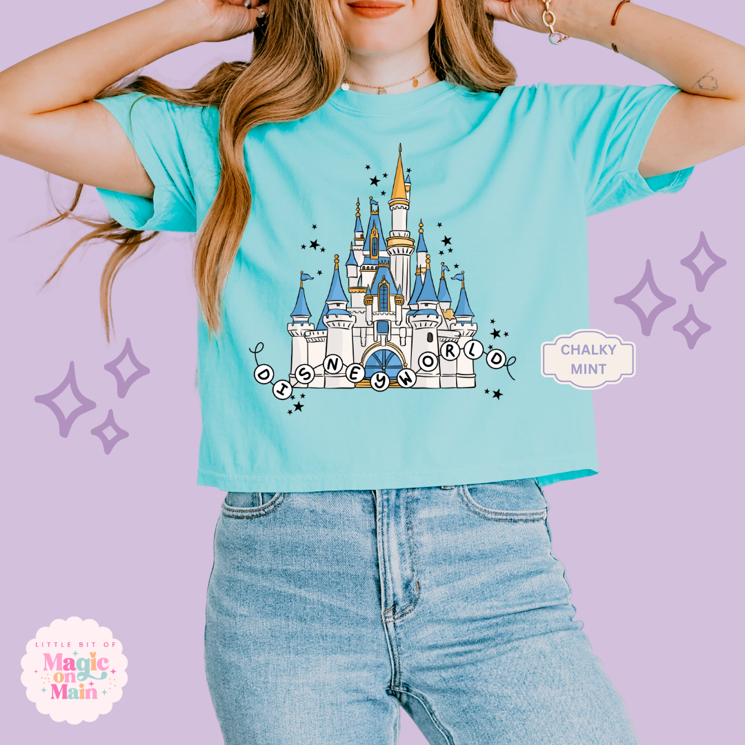 PRINTED DWORLD CASTLE - WOMENS BOXY T-SHIRT