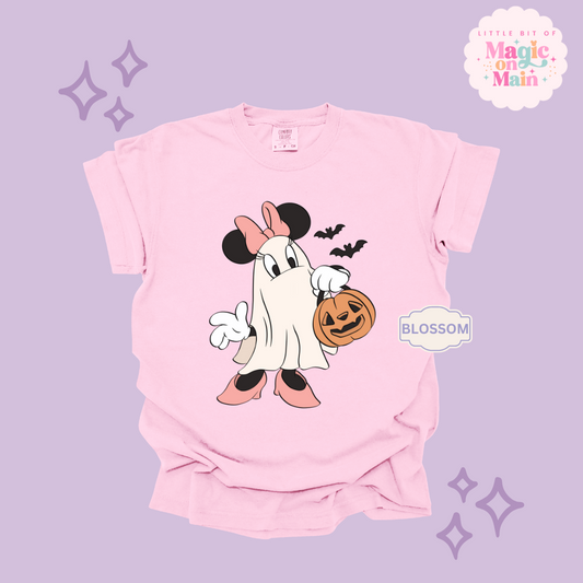 PRINTED GHOST MINNIE - ADULT T-SHIRT