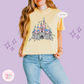 PRINTED DLAND CASTLE - WOMENS BOXY T-SHIRT