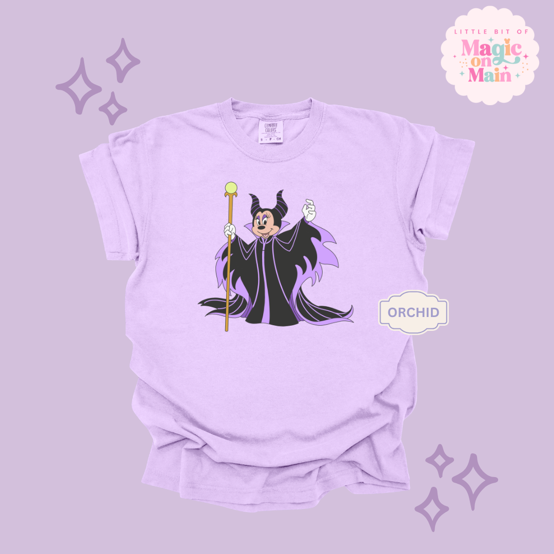 PRINTED MALEFICENT MINNIE - ADULT T-SHIRT