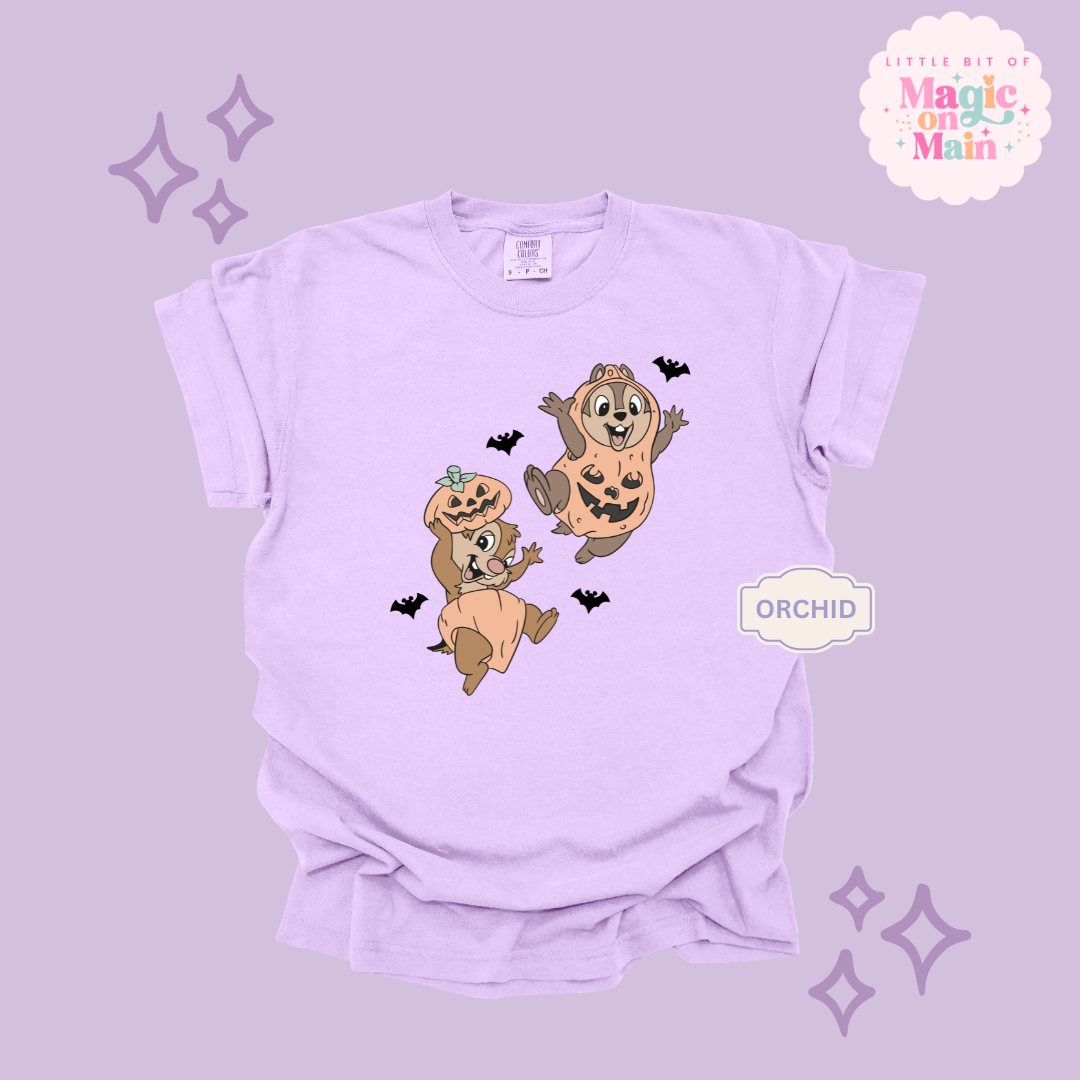 PRINTED HALLOWEEN CHIPMUNKS - ADULT T-SHIRT