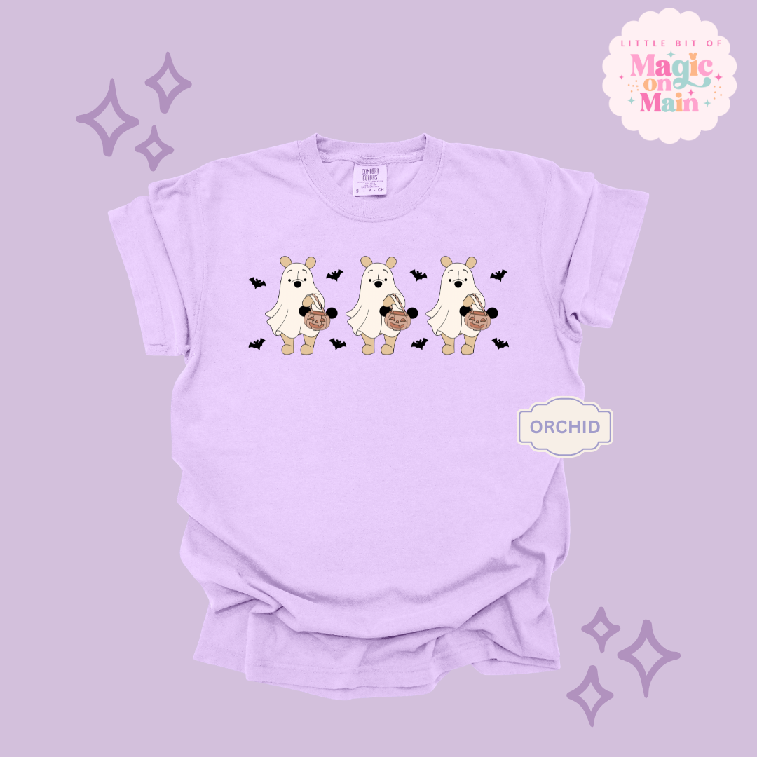 PRINTED SPOOKY POOH BEAR - ADULT T-SHIRT