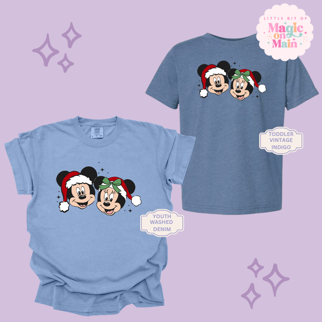 PRINTED MICKEY & MINNIE CHRISTMAS - YOUTH/TODDLER
