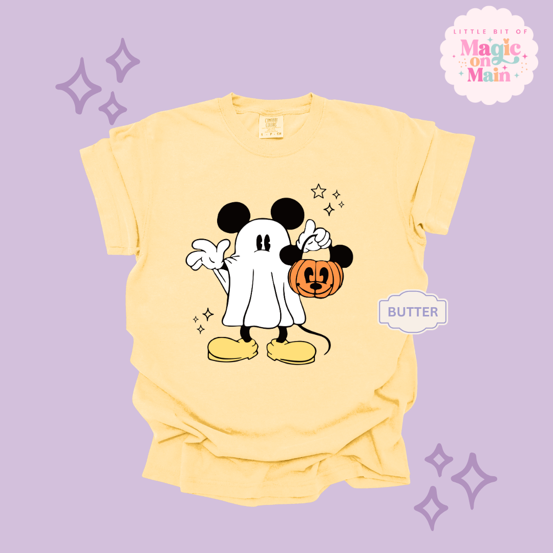 PRINTED MICKEY GHOST - ADULT T-SHIRT