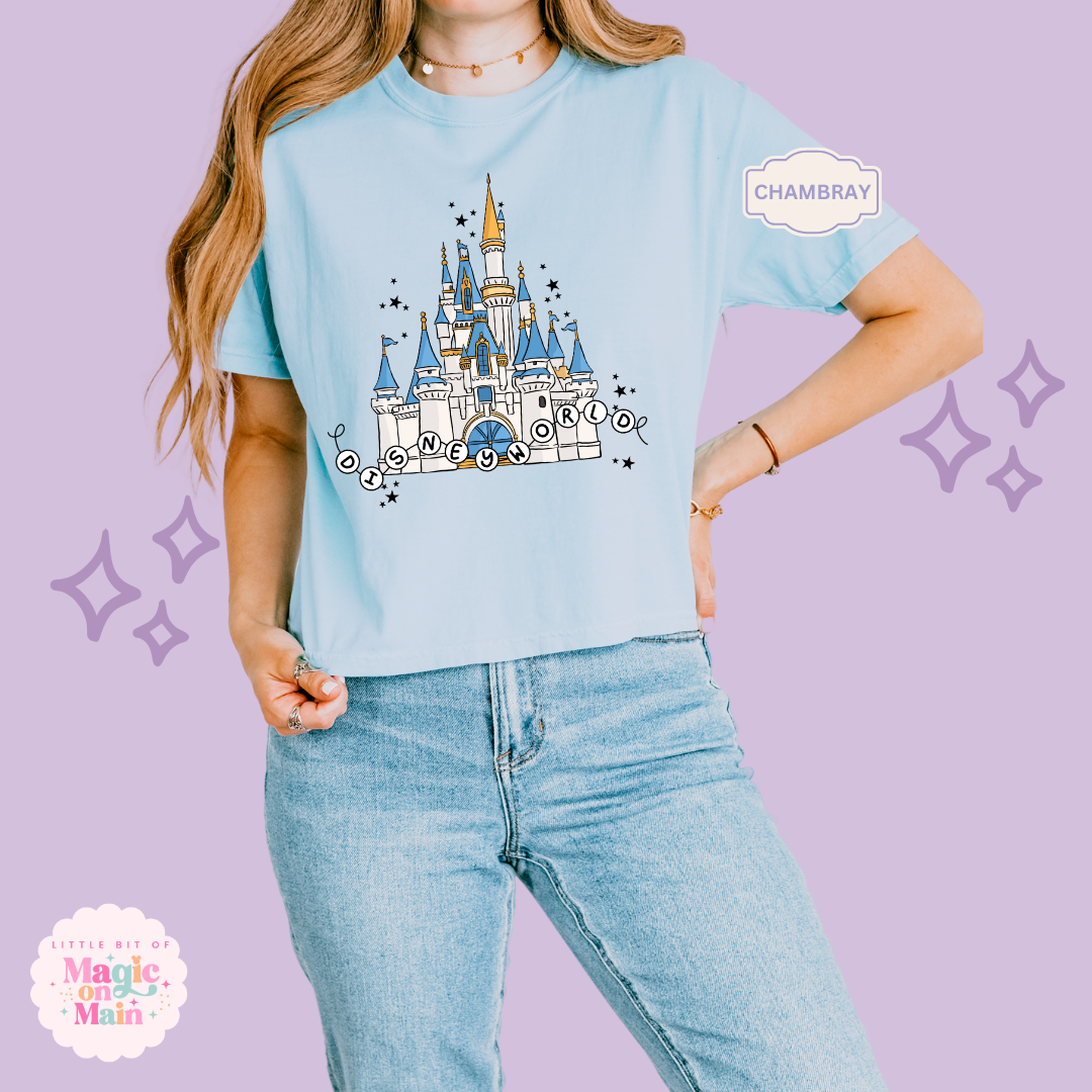 PRINTED DWORLD CASTLE - WOMENS BOXY T-SHIRT