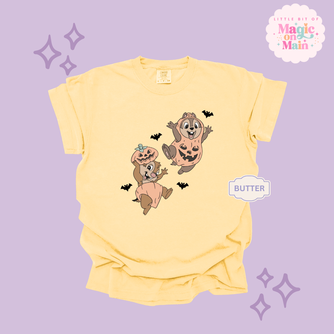 PRINTED HALLOWEEN CHIPMUNKS - ADULT T-SHIRT