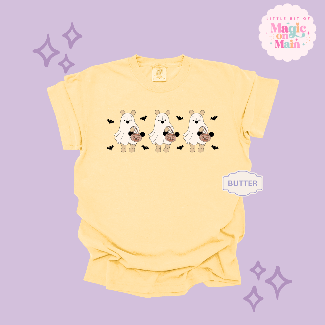 PRINTED SPOOKY POOH BEAR - ADULT T-SHIRT