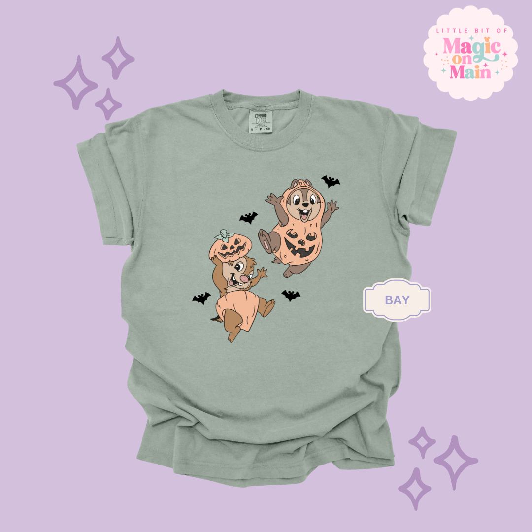 PRINTED HALLOWEEN CHIPMUNKS - ADULT T-SHIRT