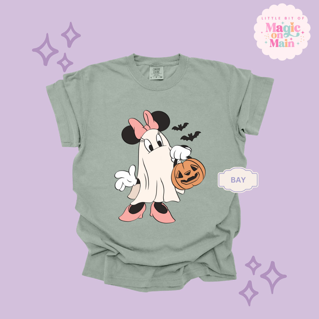 PRINTED GHOST MINNIE - ADULT T-SHIRT