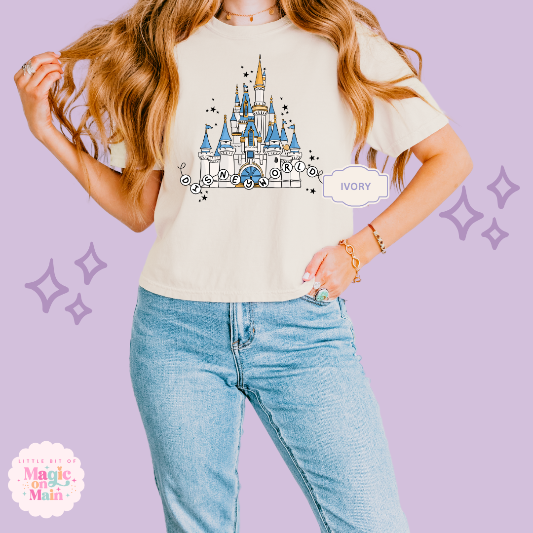 PRINTED DWORLD CASTLE - WOMENS BOXY T-SHIRT