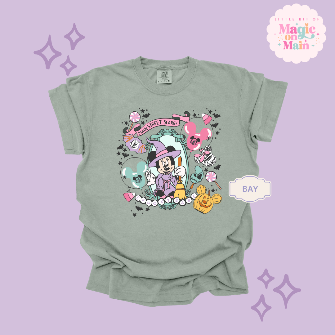 PRINTED NEON HALLOWEEN MINNIE - ADULT T-SHIRT