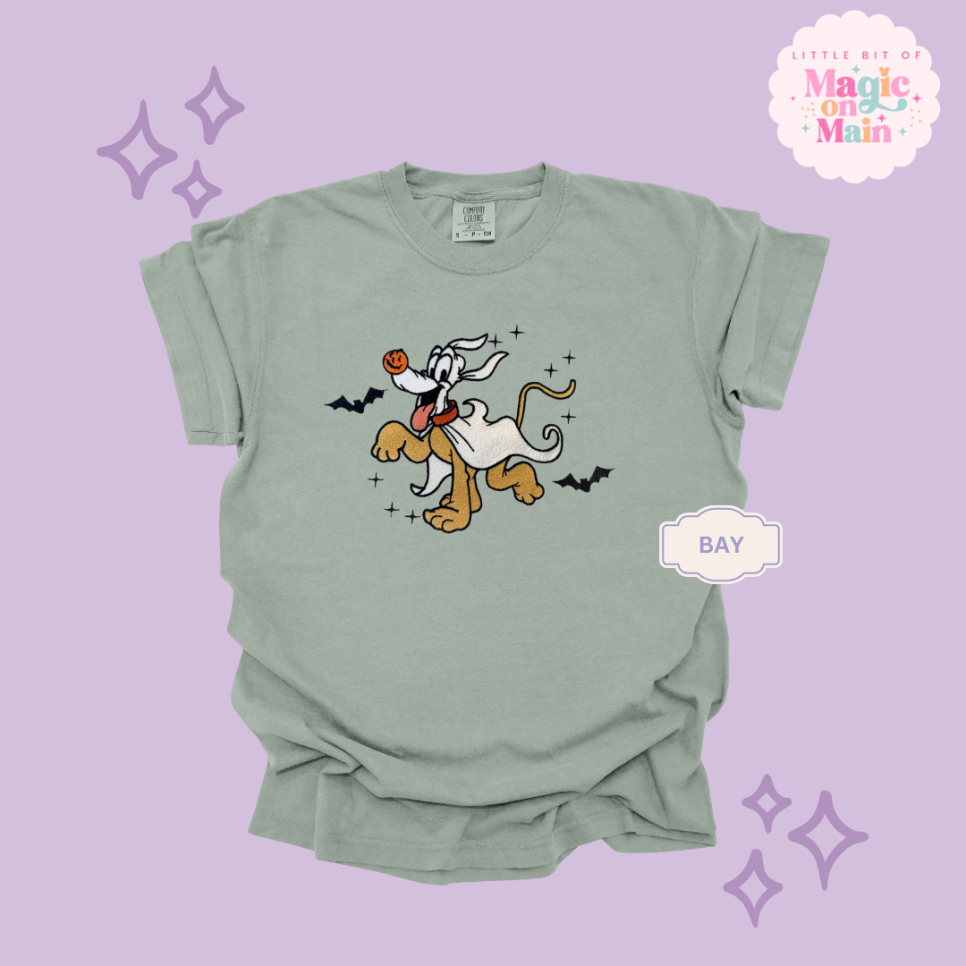 EMBROIDERED GHOST PLUTO - ADULT T-SHIRT