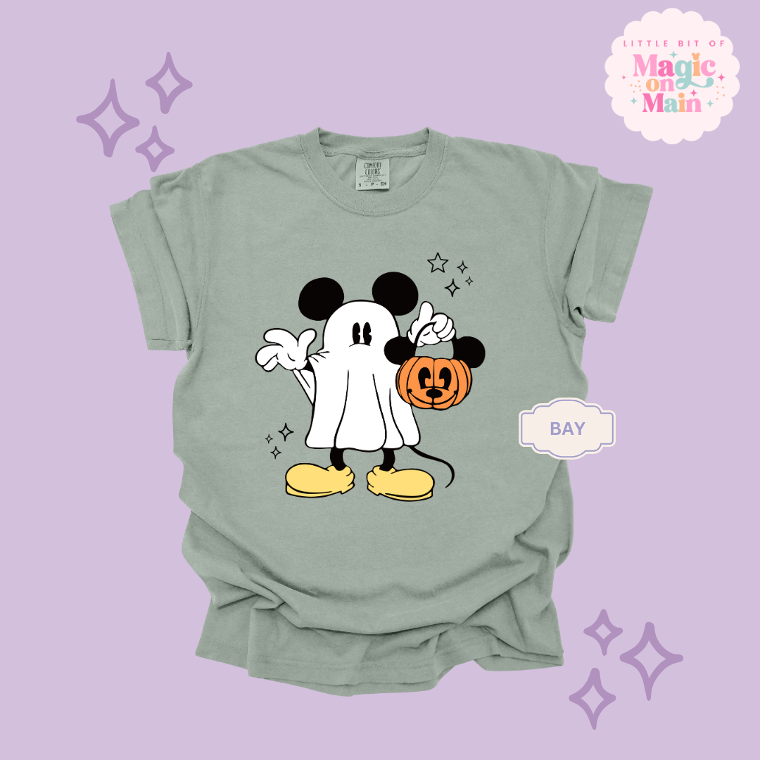 PRINTED MICKEY GHOST - ADULT T-SHIRT