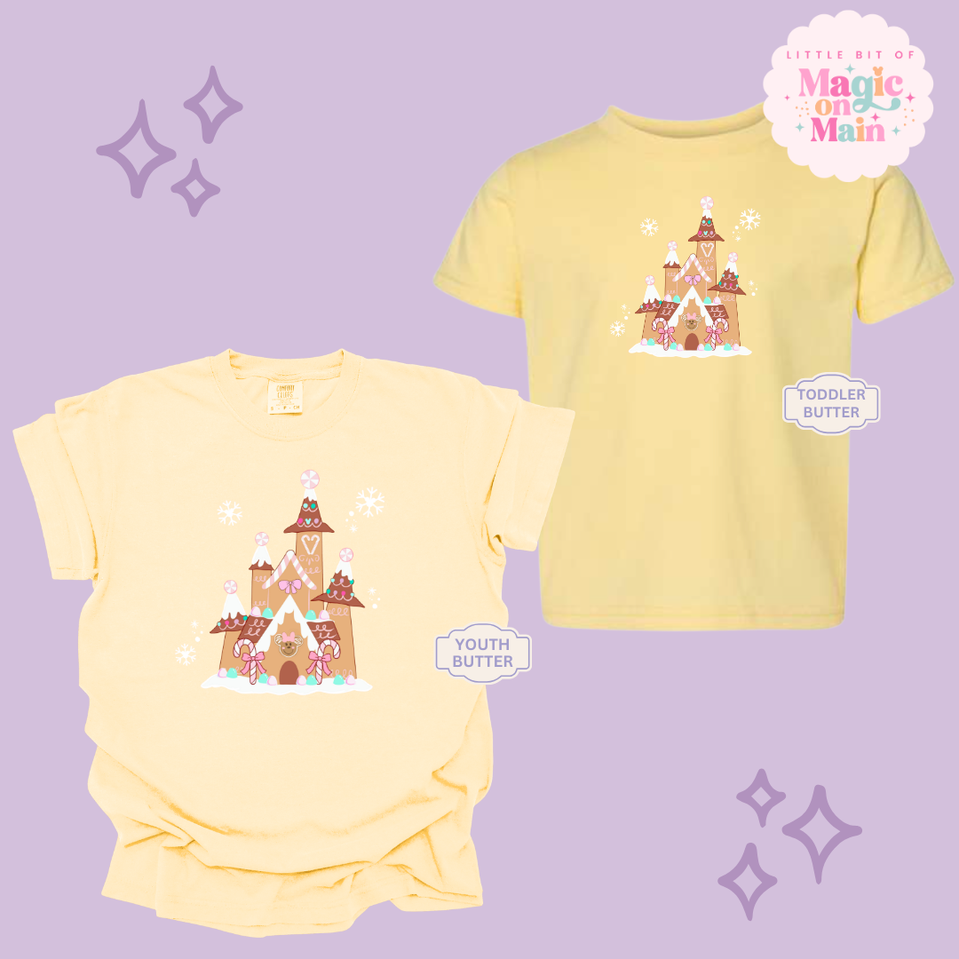 PRINTED GINGERBREAD CASTLE - EXCLUSIVE TO MoM - YOUTH/TODDLER