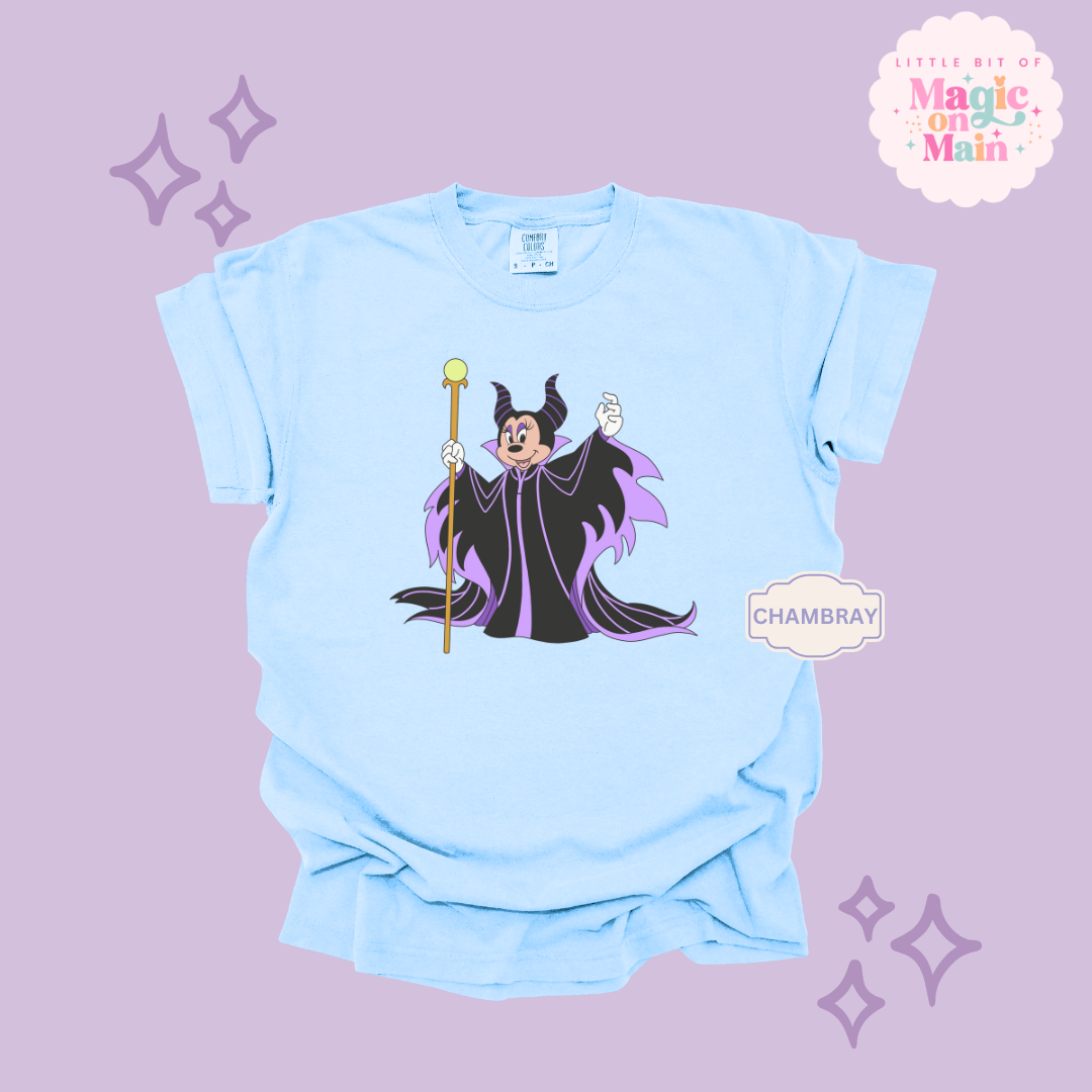 PRINTED MALEFICENT MINNIE - ADULT T-SHIRT