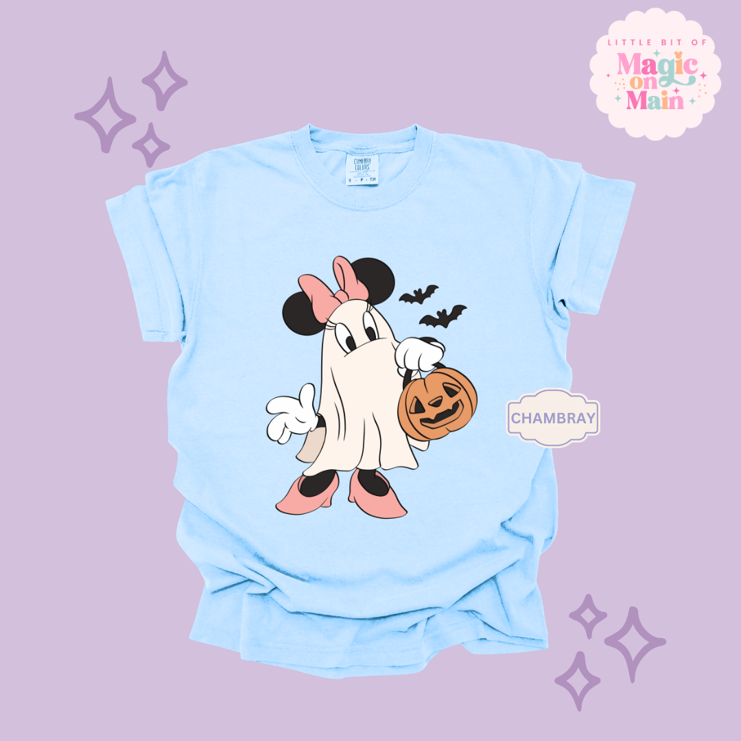 PRINTED GHOST MINNIE - ADULT T-SHIRT