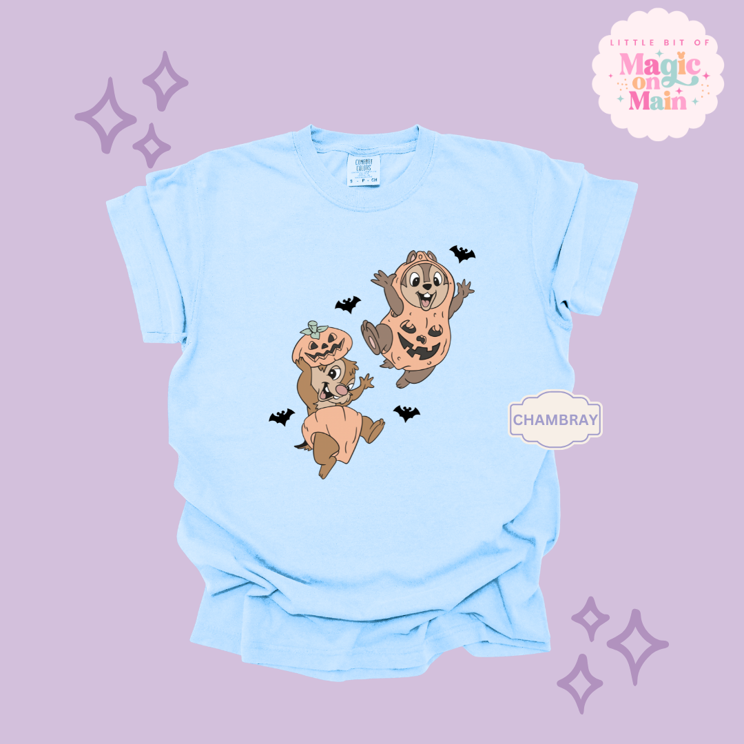 PRINTED HALLOWEEN CHIPMUNKS - ADULT T-SHIRT