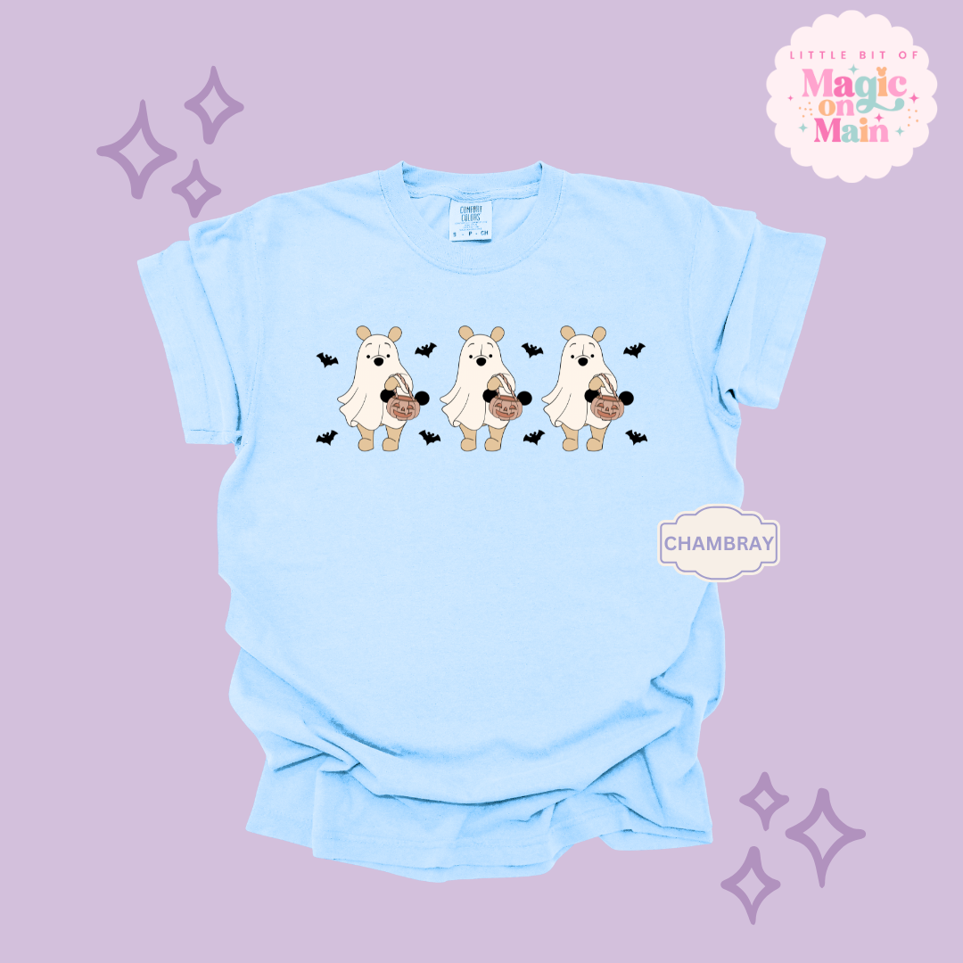 PRINTED SPOOKY POOH BEAR - ADULT T-SHIRT