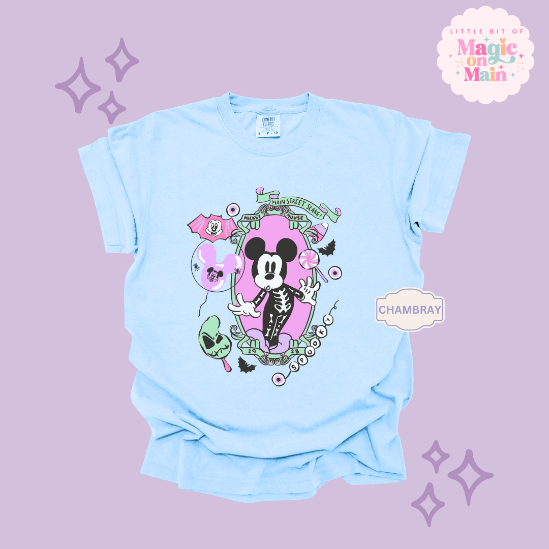 PRINTED NEON HALLOWEEN MICKEY - ADULT T-SHIRT