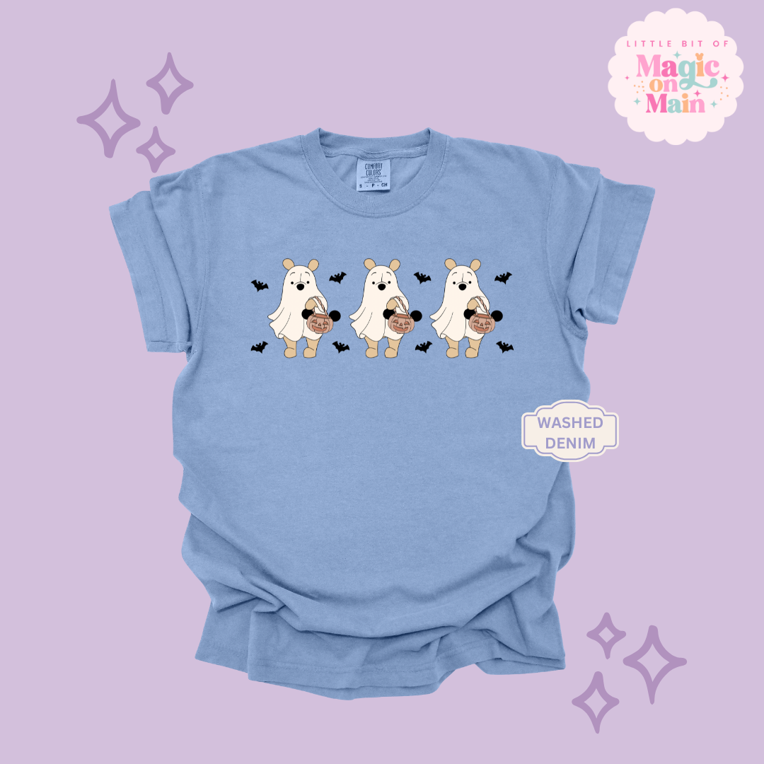 PRINTED SPOOKY POOH BEAR - ADULT T-SHIRT