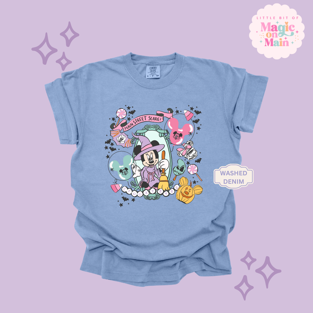 PRINTED NEON HALLOWEEN MINNIE - ADULT T-SHIRT