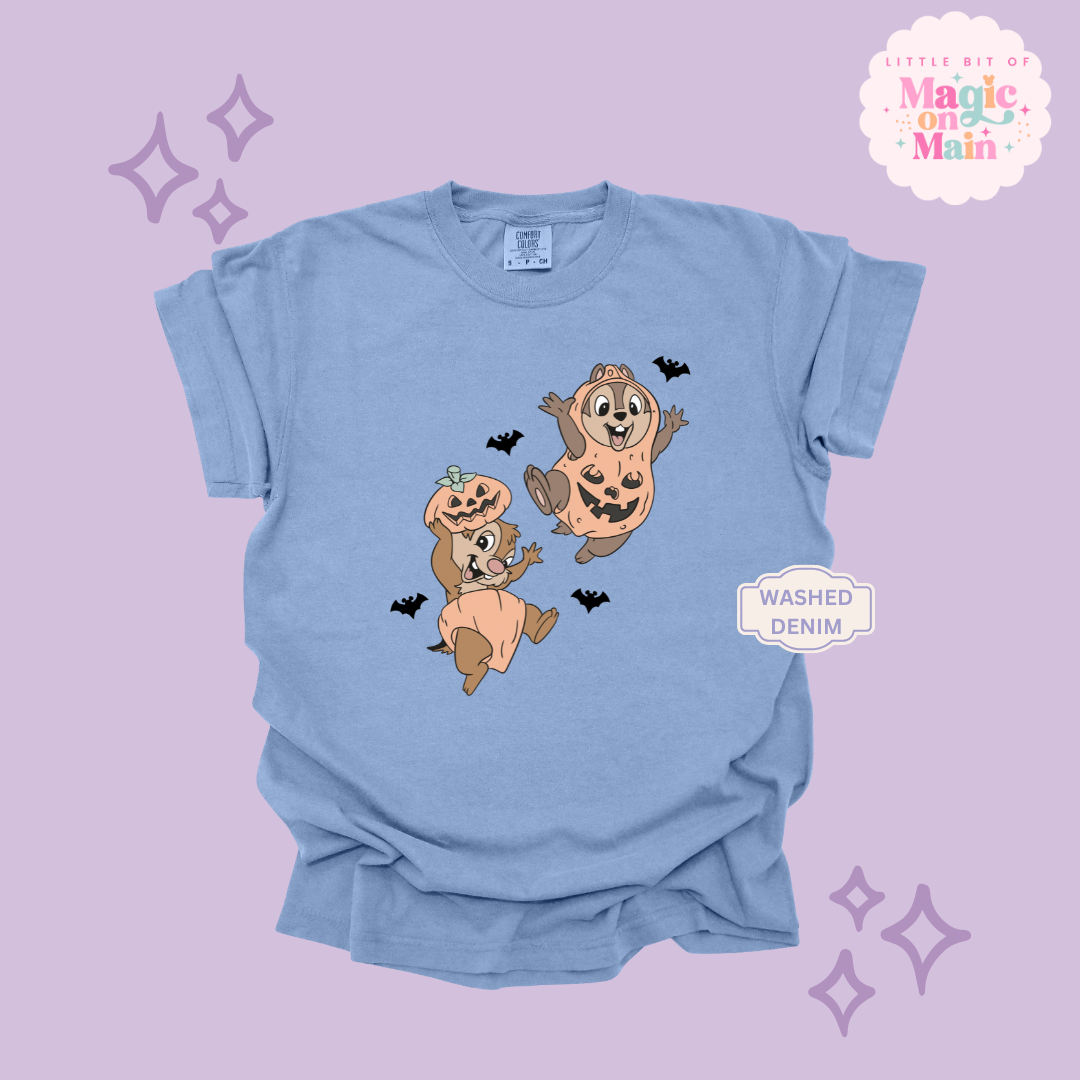 PRINTED HALLOWEEN CHIPMUNKS - ADULT T-SHIRT
