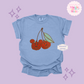EMBROIDERED MICKEY PUMPKIN CHERRY - ADULT T-SHIRT