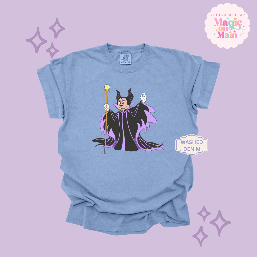 PRINTED MALEFICENT MINNIE - ADULT T-SHIRT