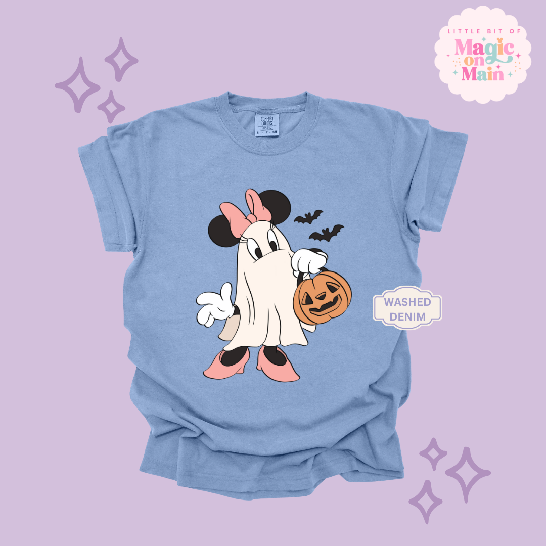 PRINTED GHOST MINNIE - ADULT T-SHIRT