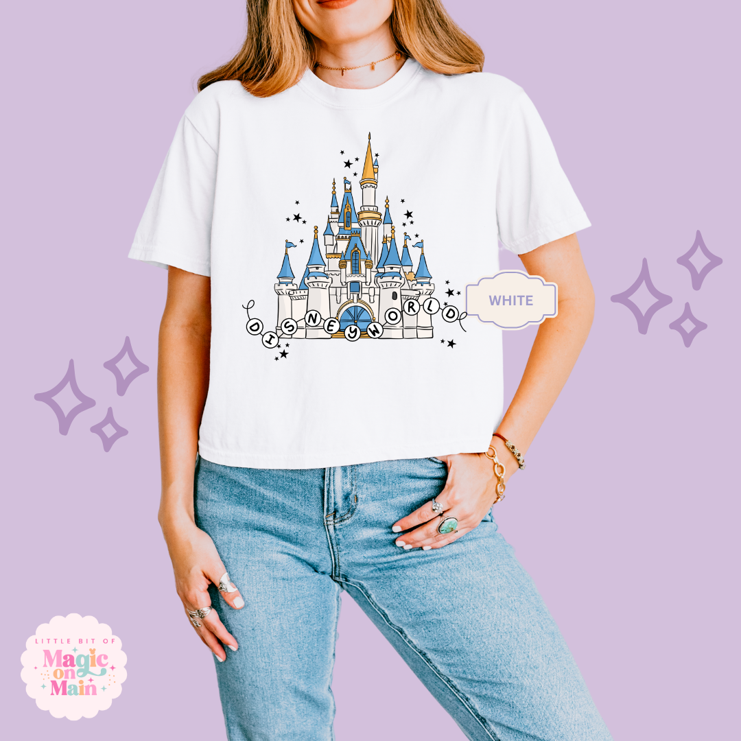 PRINTED DWORLD CASTLE - WOMENS BOXY T-SHIRT