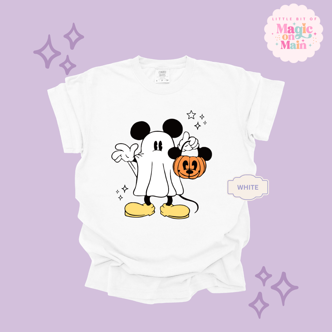 PRINTED MICKEY GHOST - ADULT T-SHIRT