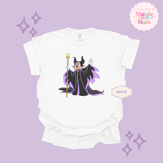 PRINTED MALEFICENT MINNIE - ADULT T-SHIRT