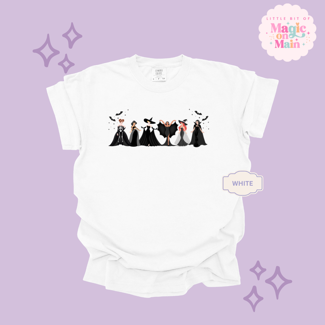 PRINTED SPOOKY PRINCESSES - ADULT T-SHIRT
