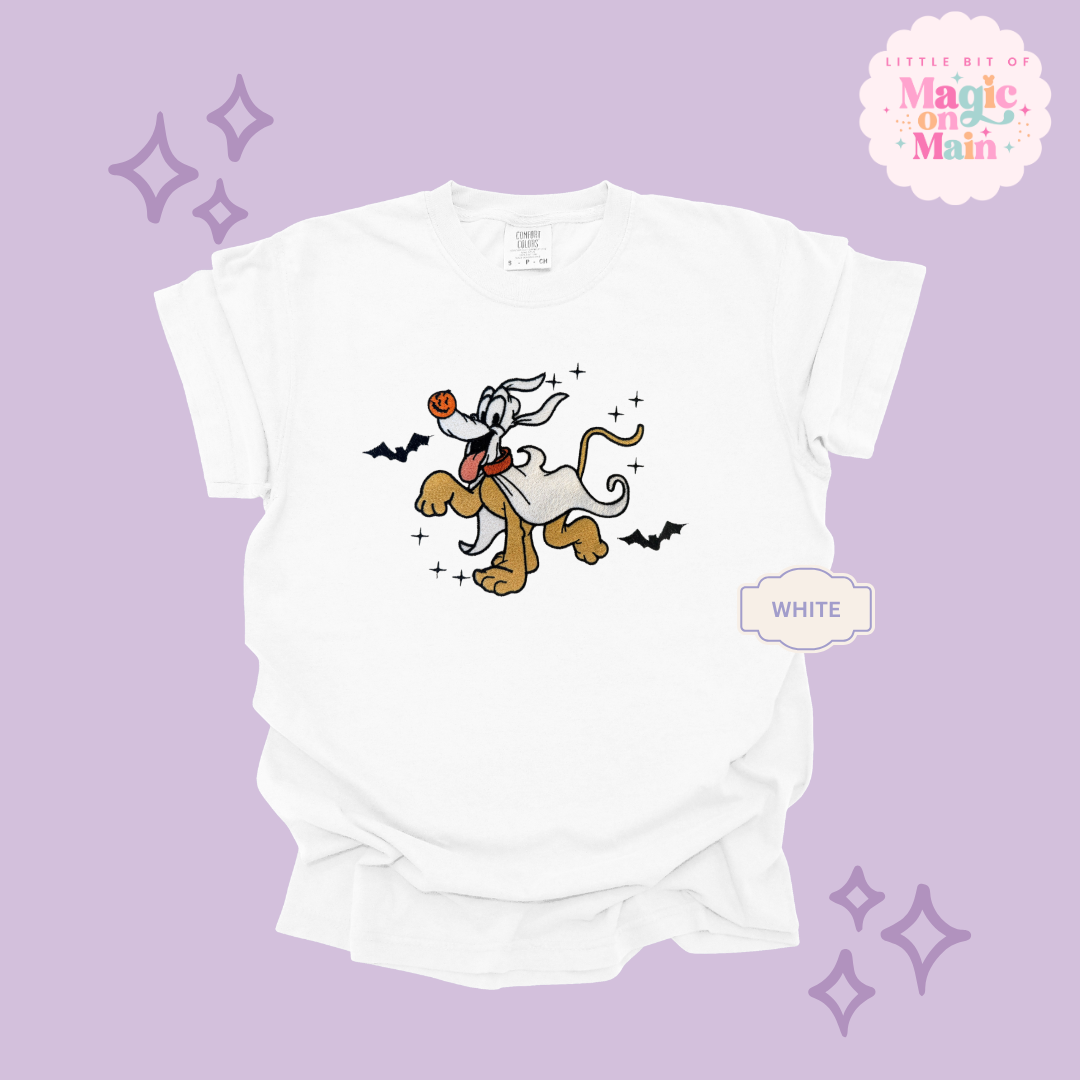 EMBROIDERED GHOST PLUTO - ADULT T-SHIRT