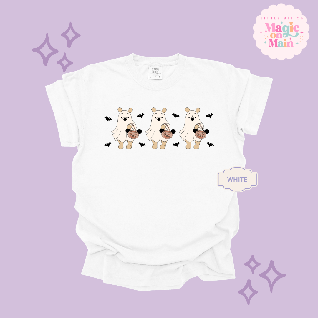 PRINTED SPOOKY POOH BEAR - ADULT T-SHIRT