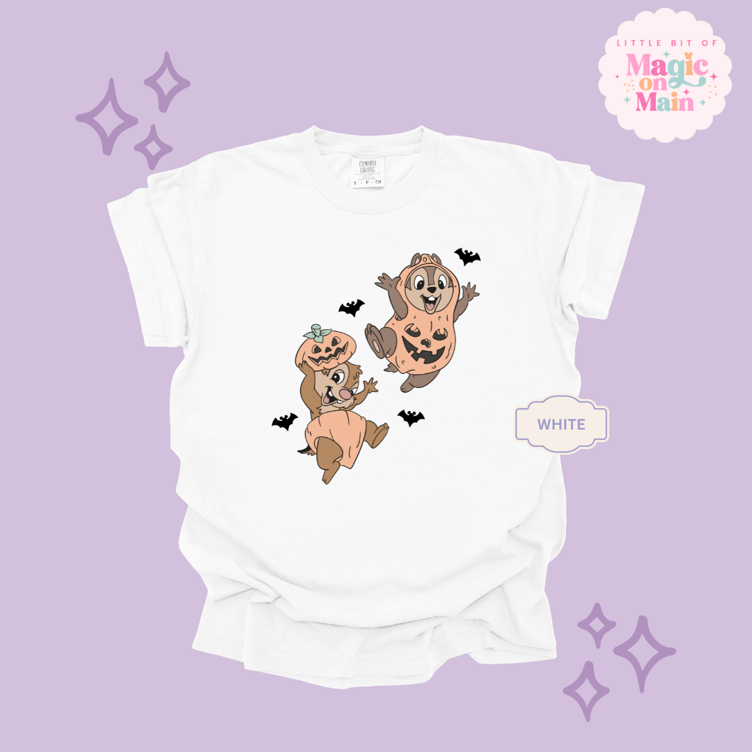 PRINTED HALLOWEEN CHIPMUNKS - ADULT T-SHIRT