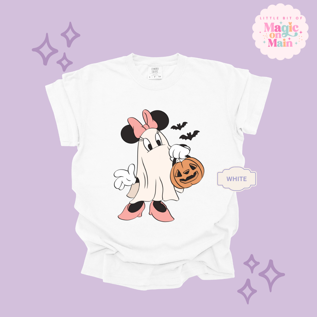 PRINTED GHOST MINNIE - ADULT T-SHIRT