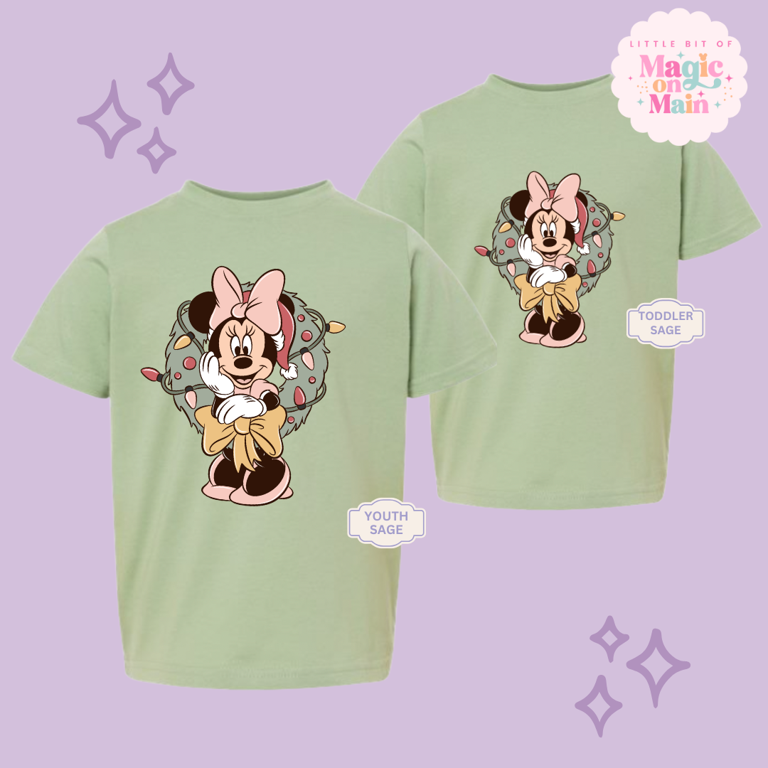 PRINTED MINNIE CHRISTMAS - YOUTH/TODDLER
