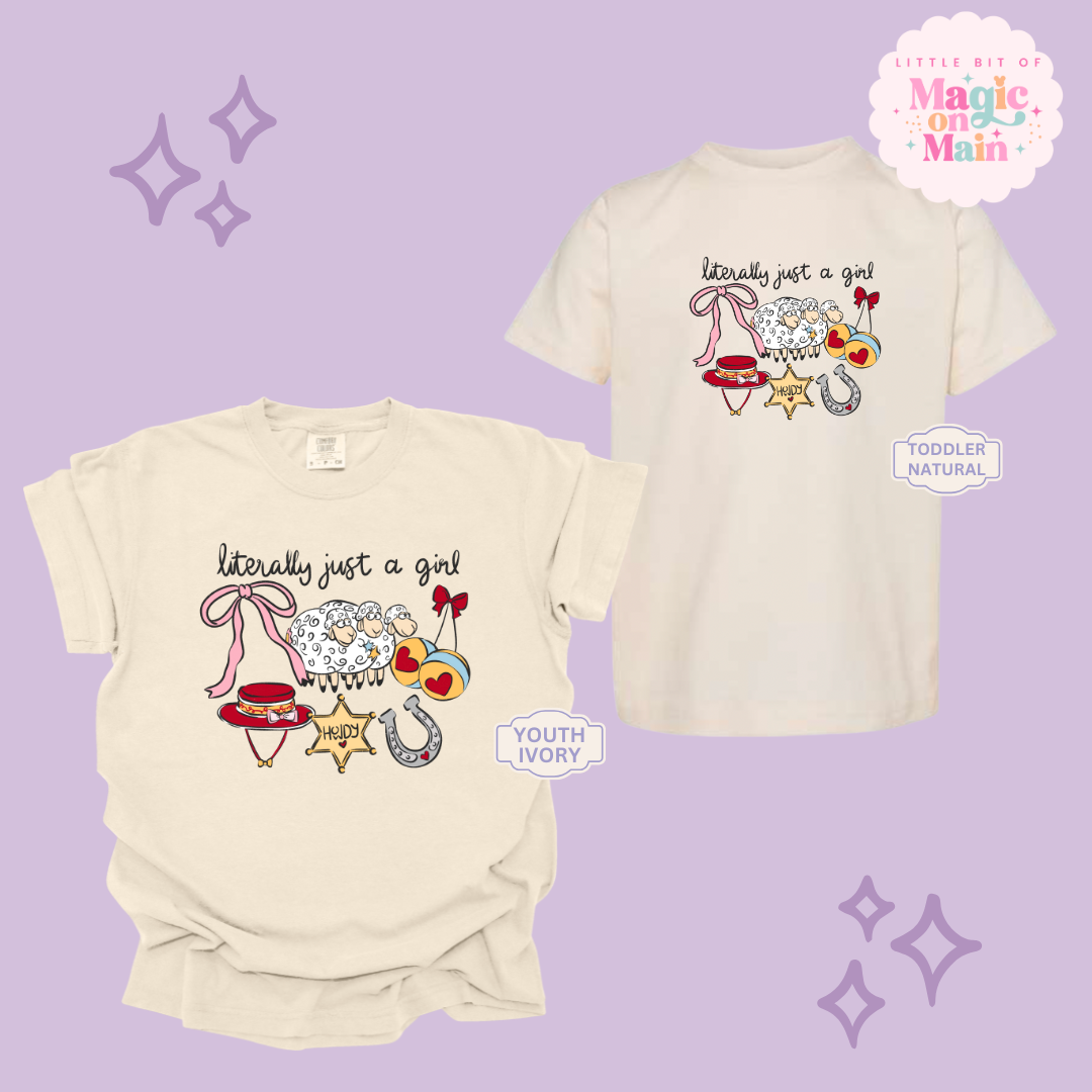 PRINTED LITERALLY JUST A GIRL - YOUTH/TODDLER 10001