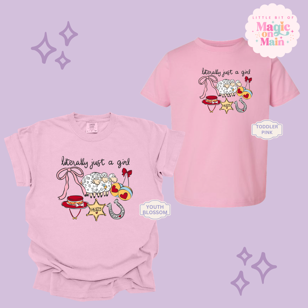 PRINTED LITERALLY JUST A GIRL - YOUTH/TODDLER 10001