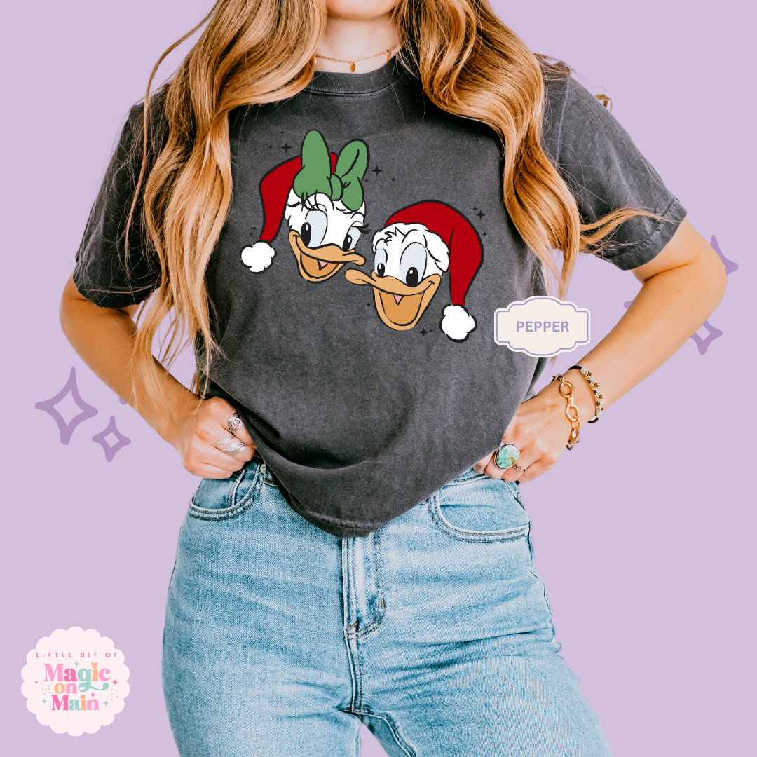 PRINTED DONALD & DAISY CHRISTMAS - WOMENS BOXY T-SHIRT