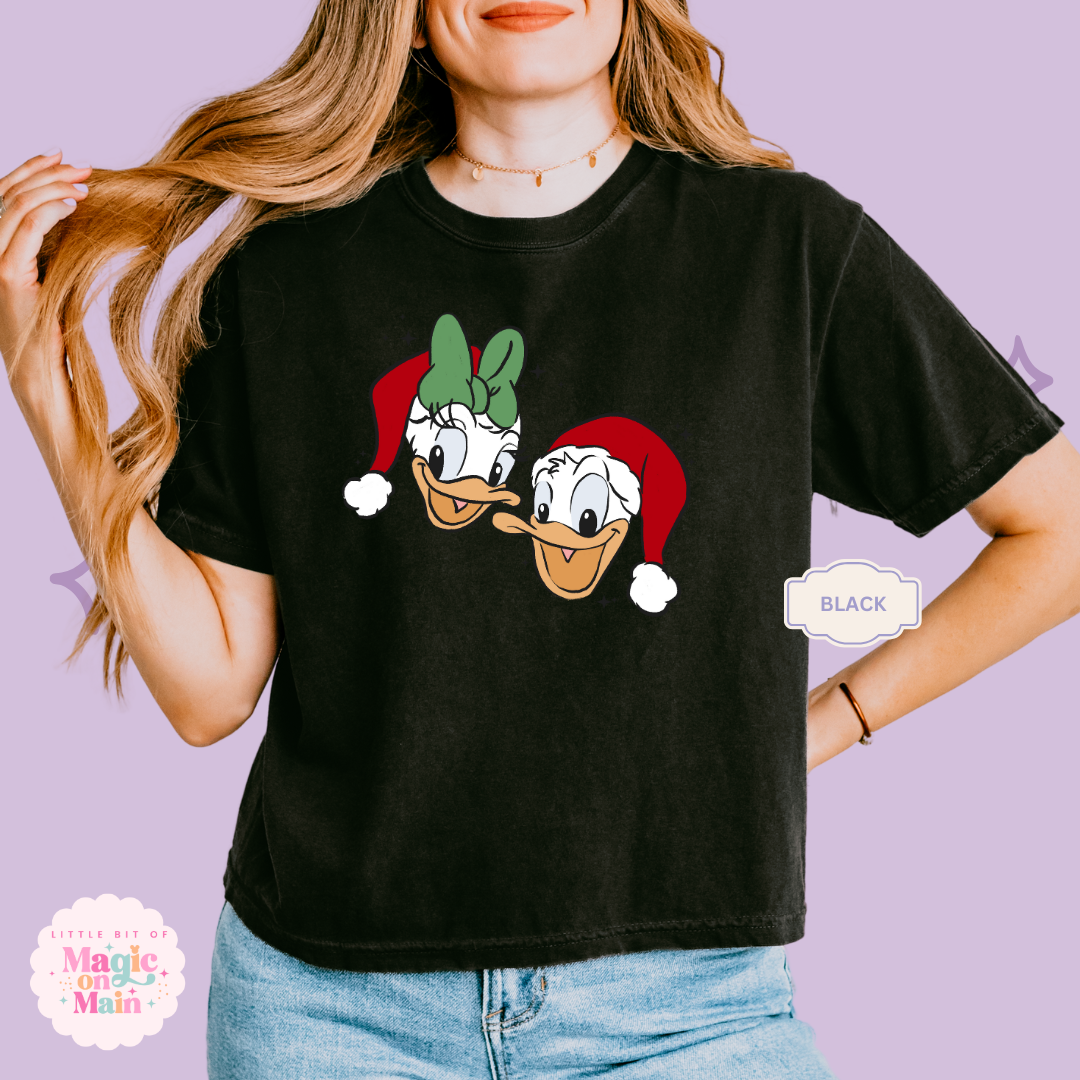 PRINTED DONALD & DAISY CHRISTMAS - WOMENS BOXY T-SHIRT