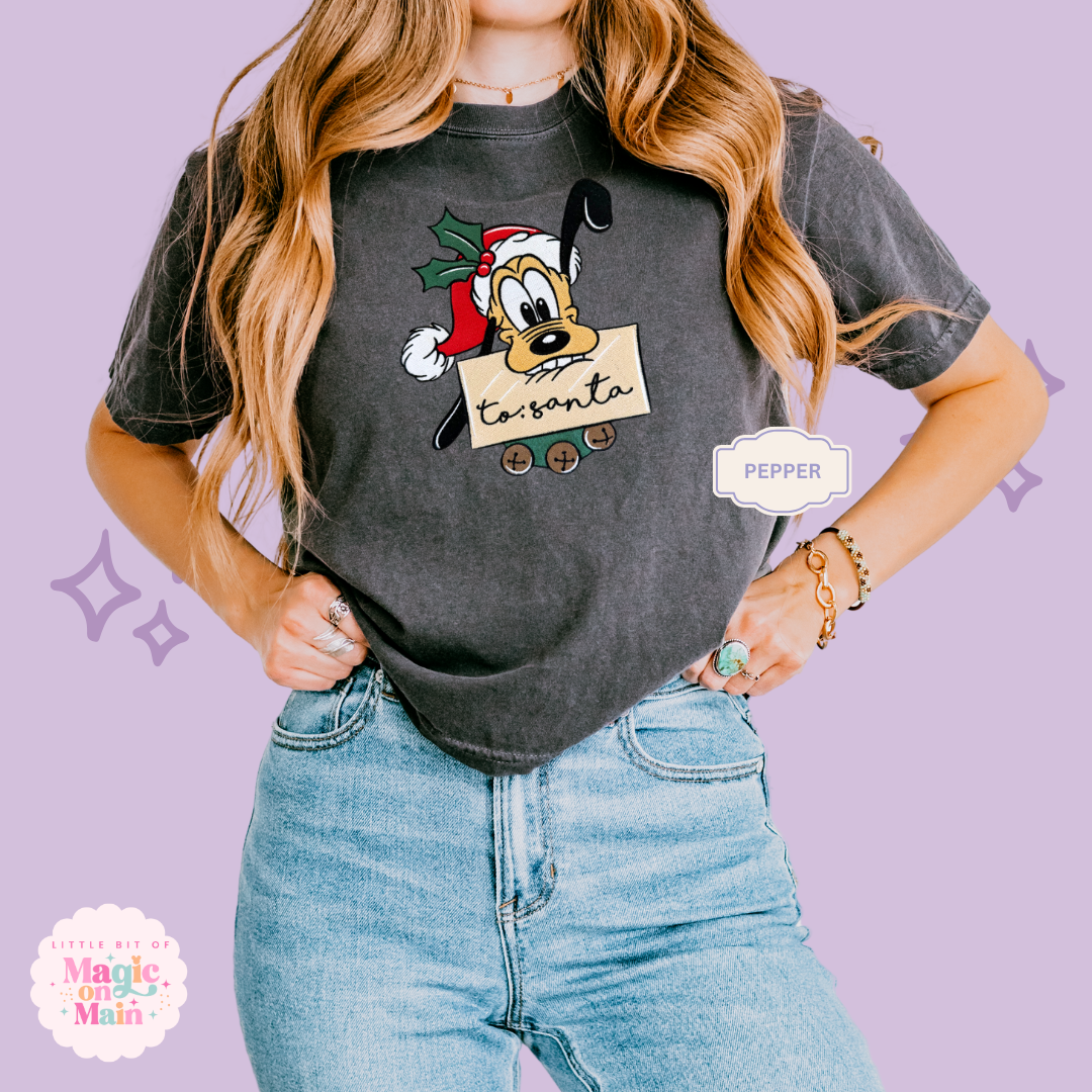 EMBROIDERED PLUTO CHRISTMAS - WOMENS BOXY T-SHIRT