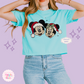 EMBROIDERED MICKEY & MINNIE CHRISTMAS - WOMENS BOXY T-SHIRT