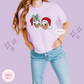 EMBROIDERED DONALD & DAISY CHRISTMAS - WOMENS BOXY T-SHIRT