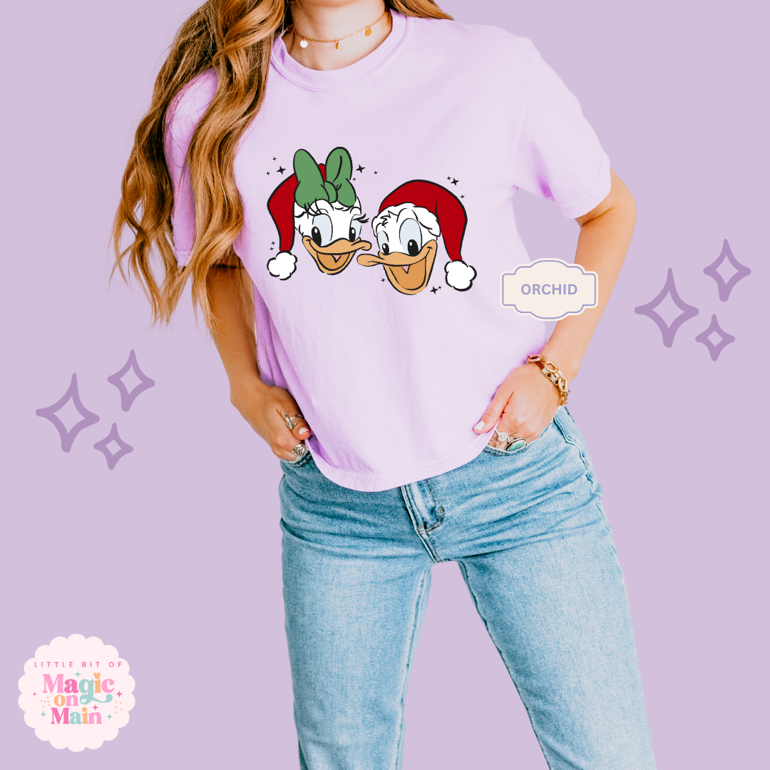 PRINTED DONALD & DAISY CHRISTMAS - WOMENS BOXY T-SHIRT