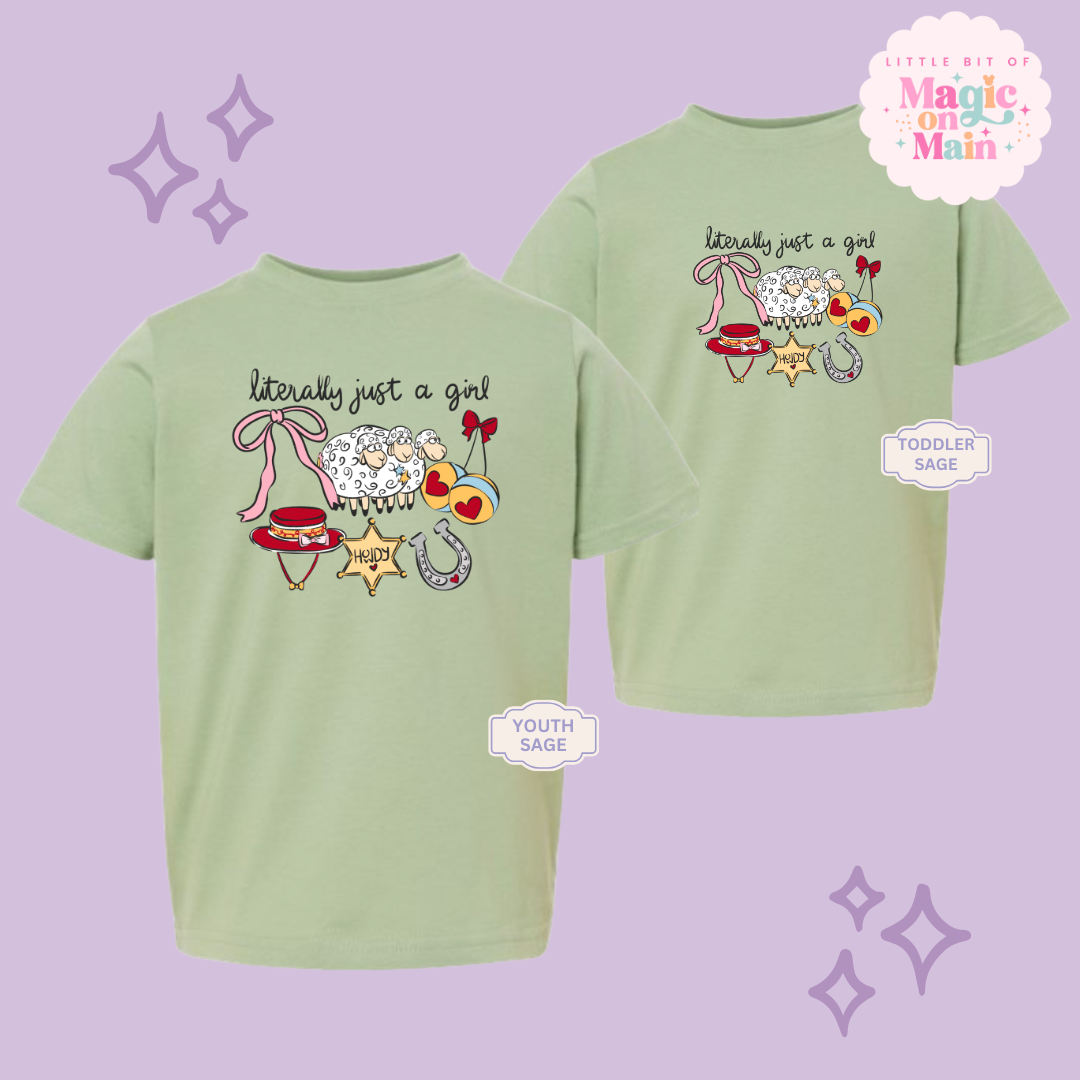 PRINTED LITERALLY JUST A GIRL - YOUTH/TODDLER 10001