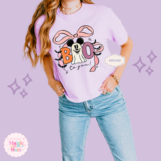 EMBROIDERED BOO TO YOU  - WOMENS BOXY T-SHIRT