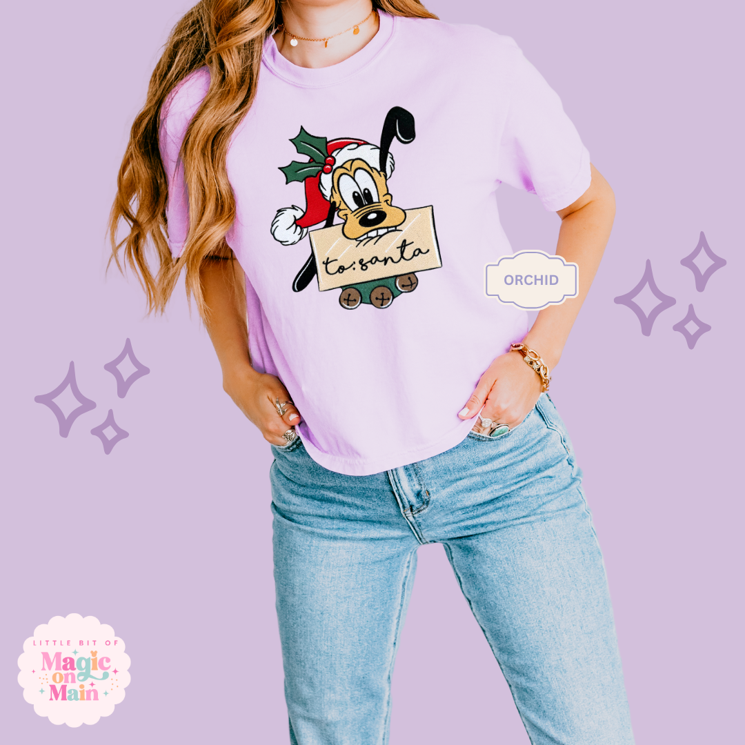 EMBROIDERED PLUTO CHRISTMAS - WOMENS BOXY T-SHIRT
